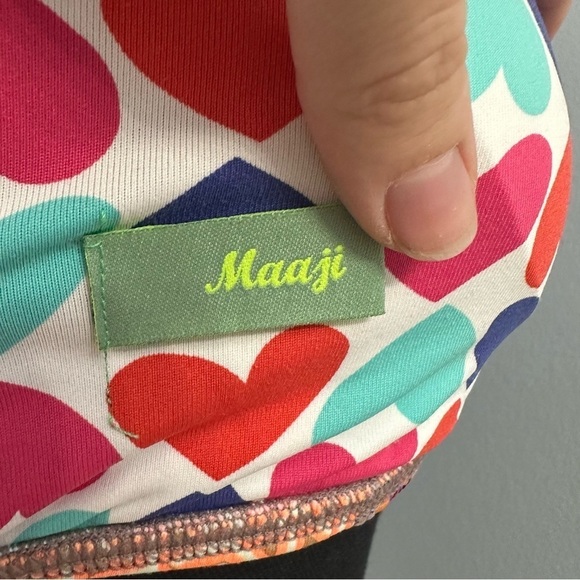 Maaji Bikini Top Summer Beach Colorful Boho Halter Tropical Vacation Size Large - Picture 4 of 5